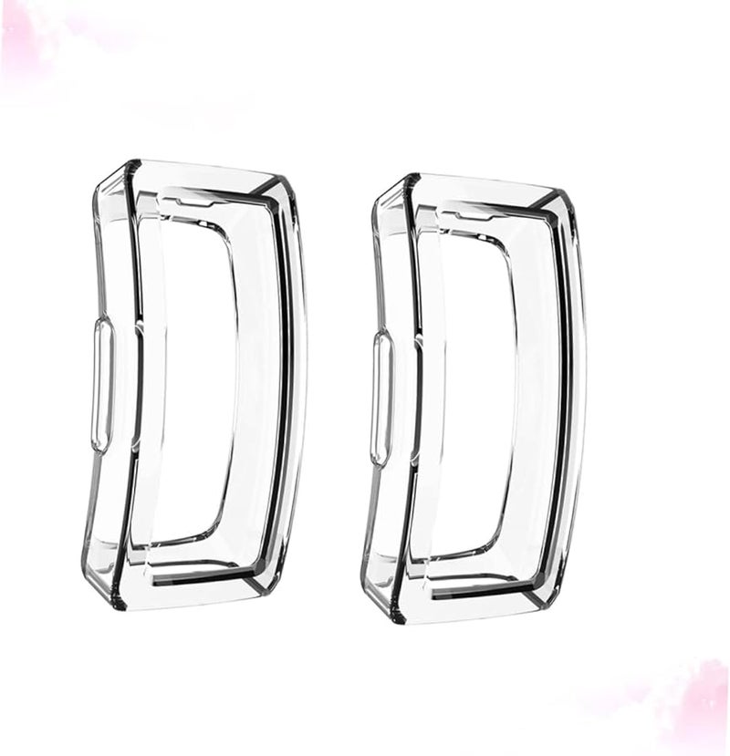 Fitbit Inspire HR TPU Protective Case 2 Pack Transparent White Shockproof Lightweight Cover - Image 5